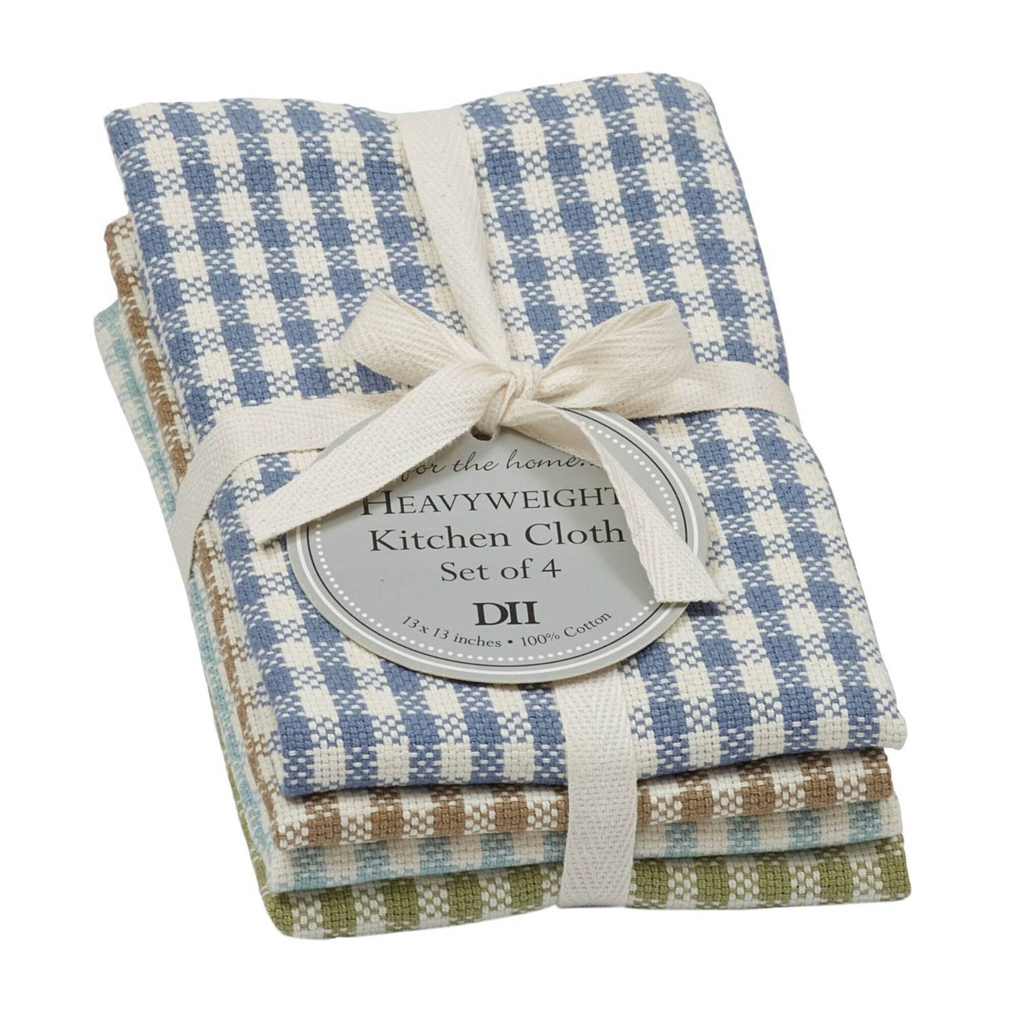DII® Lakehouse Check Heavyweight Dishcloths, 4ct.